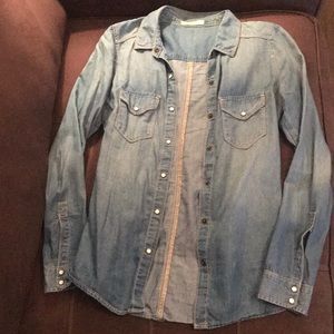 Hinge Denim Look Button Down